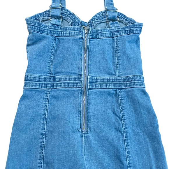 Nina Rossi Jean Overall Mini Dress Size Medium - Picture 11 of 11